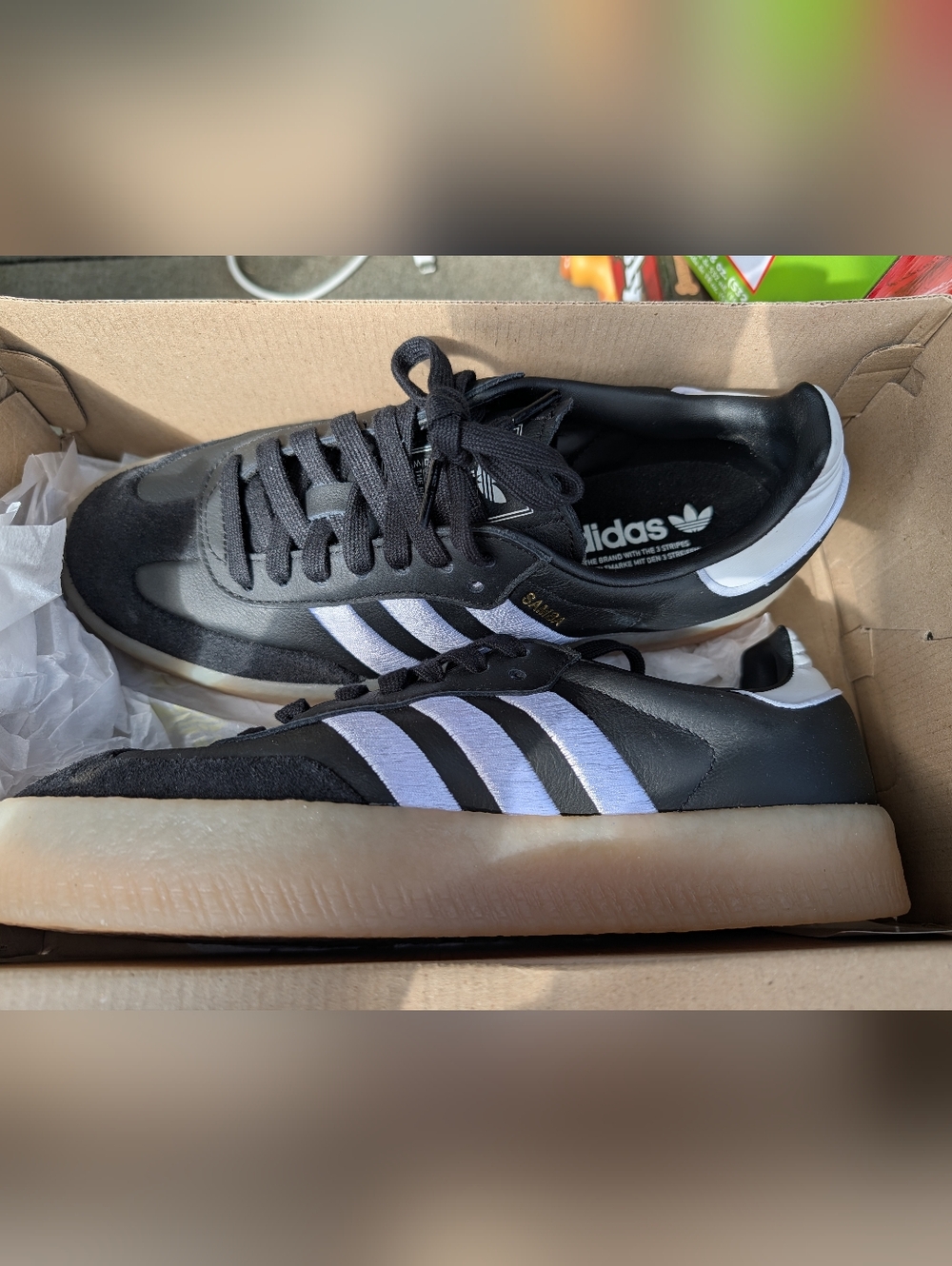 Adidas Women's Black Samba with White Stripes